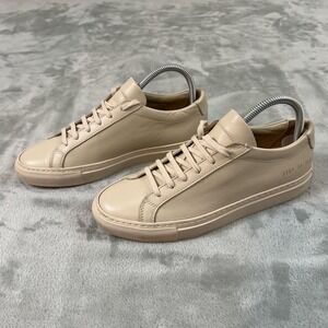 Common Projects Achilles Low Shoes Womens Size 7 Beige Leather Sneakers Italy